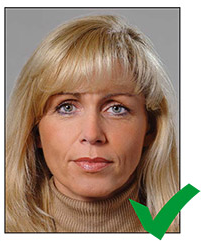 Example biometric passport photo